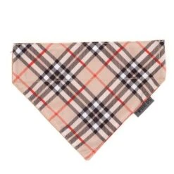 The Worthy Dog Tan Bias Plaid Slide-On Bandana Collar Accessory -Pet Shop GUEST 00caae0d 48af 422e 9aaf a3d57aa64629