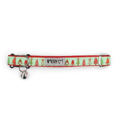 The Worthy Dog Holiday Trees Breakaway Adjustable Cat Collar 4 The Worthy Dog Holiday Trees Breakaway Adjustable Cat Collar - Image 2