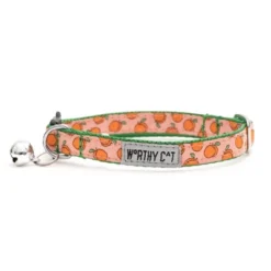 The Worthy Dog Peachy Keen Breakaway Adjustable Cat Collar -Pet Shop GUEST 3235aede 0f95 452a 859b 2336f1efea31