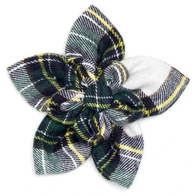 The Worthy Dog Stewart Tartan Flower Adjustable Collar Attachment Accessory 3 The Worthy Dog Stewart Tartan Flower Adjustable Collar Attachment Accessory