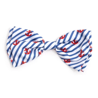 The Worthy Dog Stripe Anchors Bow Tie Accessory 5 The Worthy Dog Stripe Anchors Bow Tie Accessory - Image 3