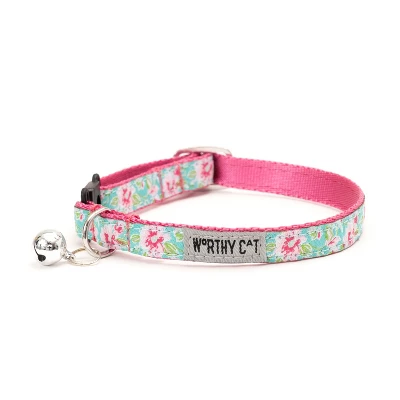 Watercolor Floral Adjustable Cat Collar - The Worthy Dog 5 Watercolor Floral Adjustable Cat Collar - The Worthy Dog - Image 3