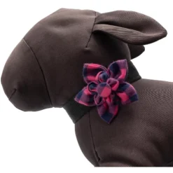 The Worthy Dog Pink/Navy Buffalo Check Flower Adjustable Collar Accessory -Pet Shop GUEST 5fa169cd d0df 4d46 8e0d f20bec73c04c