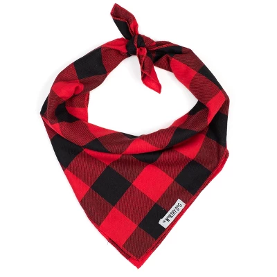 The Worthy Dog Large Buffalo Plaid Classic Square Tie-On Bandana 5 The Worthy Dog Large Buffalo Plaid Classic Square Tie-On Bandana - Image 3
