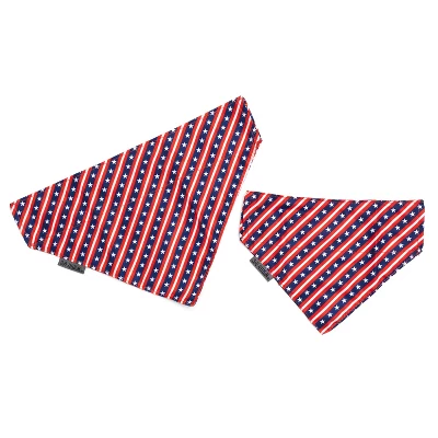 The Worthy Dog Bias Stars And Stripes Slide-On Bandana Collar Accessory 3 The Worthy Dog Bias Stars And Stripes Slide-On Bandana Collar Accessory