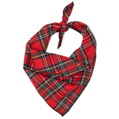 The Worthy Dog Red Black Multicolored Plaid Classic Square Tie-On Bandana 5 The Worthy Dog Red Black Multicolored Plaid Classic Square Tie-On Bandana - Image 3