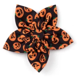 The Worthy Dog Jack-O-Lantern Flower Adjustable Collar Attachment Accessory