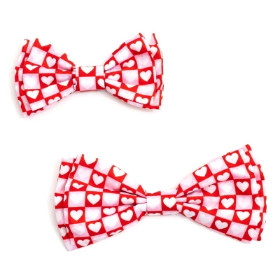 The Worthy Dog Colorblock Hearts Bow Tie Accessory 4 The Worthy Dog Colorblock Hearts Bow Tie Accessory - Image 2