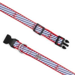 The Worthy Dog Navy Stripe Anchors Dog Collar -Pet Shop GUEST aac8a404 2dad 4e11 a1a9 3c4903711c81