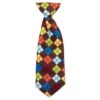 The Worthy Dog Autumn Argyle Neck Tie Adjustable Collar Attachment Accessory