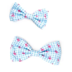 The Worthy Dog Gingham Flamingos Bow Tie Accessory -Pet Shop GUEST b5c2dc4d 496c 4349 b70f 75a1c689b590
