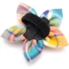 The Worthy Dog Peach Plaid Adjustable Flower Collar Accessory -Pet Shop GUEST be19063d c999 41e7 b9f5 e1b1415f1e73