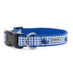 The Worthy Dog Gingham Whales Dog Collar -Pet Shop GUEST bf61c9d6 3559 4de8 b4ae 212cbacc7fdc