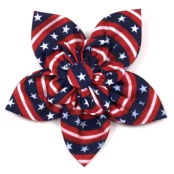 The Worthy Dog Bias Stars And Stripes Flower Adjustable Collar Attachment Accessory -Pet Shop GUEST c09eff1d 2b56 4ded 8bb1 cbdd748a5c14
