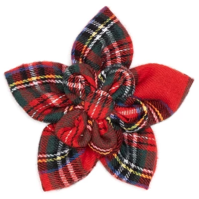 The Worthy Dog Red Black Multicolored Plaid Adjustable Flower Collar Accessory 5 The Worthy Dog Red Black Multicolored Plaid Adjustable Flower Collar Accessory - Image 3